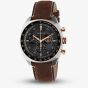 Gucci Mens Interlocking Brown Leather Strap Watch YA142335