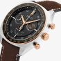 Gucci Mens Interlocking Brown Leather Strap Watch YA142335