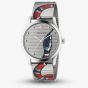 Gucci Mens G-Timeless Stainless Steel Blue and Red Snake Dial Mesh Strap Watch YA1264123