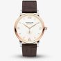 Montblanc Mens Star Classique Rose Gold Brown Leather Strap Watch 107309