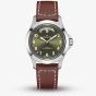 Hamilton Mens Khaki Field King Day Date Green Dial Brown Leather Strap H64475560