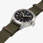 Hamilton Mens Khaki Field Mechanical Power Reserve Green Fabric Strap Watch H69509960