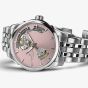 Hamilton Ladies Jazzmaster Open Heart Auto Pink Skeleton Bracelet Watch H32215170