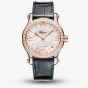 Chopard Happy Sport Rose-Gold Diamond Strap Watch 278559-6003
