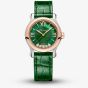 Chopard Ladies Happy Sport Green 0.14ct Diamond Watch 278573-6032