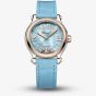 Chopard Happy Sport Blue Crystal Rose Gold Watch 278608-6013