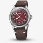  Oris X Mens Cervo Volante Big Crown Red Dial Leather Strap Watch 01 754 7785 4038-Set