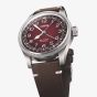  Oris X Mens Cervo Volante Big Crown Red Dial Leather Strap Watch 01 754 7785 4038-Set