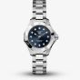 TAG Heuer Ladies Aquaracer Professional 100 Solargraph Navy Blue Dial Stainless Steel Bracelet Watch WBP141E.BA0049