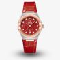 OMEGA Ladies Constellation Diamond Set Red Watch 131.23.29.20.99.002