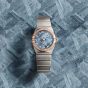 OMEGA Constellation Rose Gold Two Tone Blue Dial Diamond Watch 131.25.28.60.99.001