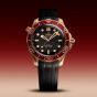 OMEGA Seamaster Diver 300m Bronze Gold & Red Rubber Strap Watch Watch 210.92.42.20.01.003