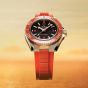 OMEGA Mens Seamaster Planet Ocean 600m Orange Rubber Strap Watch 217.32.42.21.01.004