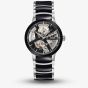 Rado Mens Centrix Automatic Open Heart Black and Silver Ceramic Bracelet Watch R30178152