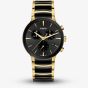 Rado Mens Centrix Chronograph Two Tone Black Dial Watch R30211152