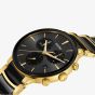 Rado Mens Centrix Chronograph Two Tone Black Dial Watch R30211152