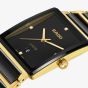 Rado Mens Integral Diamonds Black & Gold Square Dial Watch R20256712