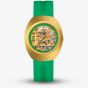 Rado Mens Limited Edition Diastar Original Gold Plated Green Rubber Strap Watch R12166309