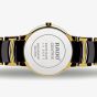 Rado Ladies Centrix Diamonds Quartz Black and Gold Ceramic Bracelet Watch R30930712 S