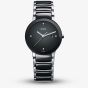 Rado Ladies Centrix Diamonds Jubile Quartz Black and Silver Ceramic Bracelet Watch R30935712 S