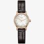 Rado Ladies Coupole Classic Diamonds Quartz Black Leather Strap Watch R22891915 XS