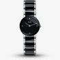 Rado Ladies Centrix Diamonds Quartz Black and Silver Ceramic Bracelet Watch R30191712
