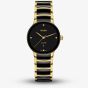 Rado Ladies Centrix Diamonds Black Gold Plated Ceramic Bracelet Watch R30025712