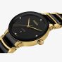 Rado Ladies Centrix Diamonds Black Gold Plated Ceramic Bracelet Watch R30025712