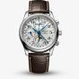 Longines Mens Master Chronograph Moonphase Brown Leather Strap Watch L2.673.4.78.3