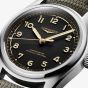 Longines Mens Spirit Pilot Green Fabric Strap Watch L3.809.4.53.9