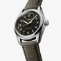 Longines Mens Spirit Pilot Green Fabric Strap Watch L3.809.4.53.9