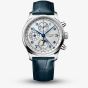 Longines Mens Master Collection Chronograph Moonpase Leather Strap Watch L2.962.4.73.2