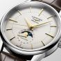 Longines Mens Flagship Heritage Moonphase Ivory Dial Leather Strap Watch L4.815.4.78.2