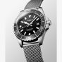 Longines Mens Hydroconquest Black Dial Mesh Bracelet Watch L3.788.4.70.6