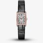 Longines Ladies DolceVita 18ct Rose Gold Diamond Set Black Leather Strap Watch L5.258.9.71.0