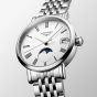 Longines Ladies Elegant Silver & White Moonphase Watch L4.330.4.11.6