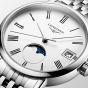 Longines Ladies Elegant Silver & White Moonphase Watch L4.330.4.11.6