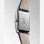 Longines Ladies Dolcevita Silver Rectangle Dial Blue Leather Strap Watch L5.255.4.70.2