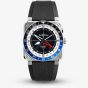 Bell & Ross Mens Limited Edition GMT Compass Black Rubber Strap Watch BR0393-COM-ST/SRB