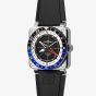 Bell & Ross Mens Limited Edition GMT Compass Black Rubber Strap Watch BR0393-COM-ST/SRB
