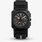 Bell & Ross Mens Limited Edition BR-03 Rafale Solo Display Black Chronograph Watch BR0394-RSD-CE/SRB