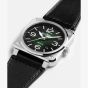Bell & Ross Mens BR-03 Green Dial Leather Strap Watch BR03A-GN-ST/SCA