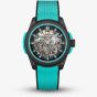 NORQAIN Wild One Skeleton Turquoise Rubber Strap Watch N3000.07Q27.B07.R01
