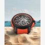 NORQAIN Wild One Skeleton Coral Orange Rubber Strap Watch N3000.07Q31.B13.R01