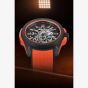NORQAIN Wild One Skeleton Coral Orange Rubber Strap Watch N3000.07Q31.B13.R01