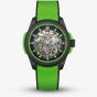 NORQAIN Wild One Skeleton Green Rubber Strap Watch N3000.07Q20.B14.R01
