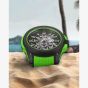 NORQAIN Wild One Skeleton Green Rubber Strap Watch N3000.07Q20.B14.R01