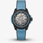 NORQAIN Wild One Skeleton Sky Blue Rubber Strap Watch N3001.07Q02.B02.R01