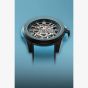 NORQAIN Wild One Skeleton Sky Blue Rubber Strap Watch N3001.07Q02.B02.R01