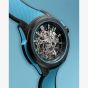 NORQAIN Wild One Skeleton Sky Blue Rubber Strap Watch N3001.07Q02.B02.R01